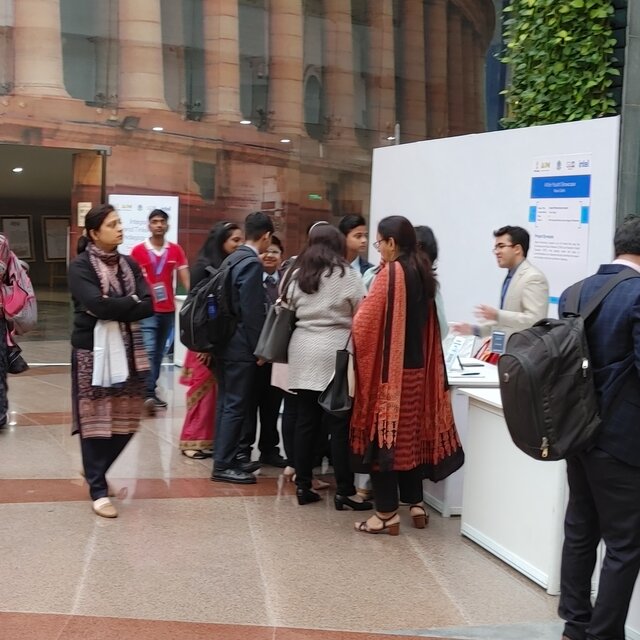 Aritra Neogi presenting his project at the AIoT Showcase Exhibition