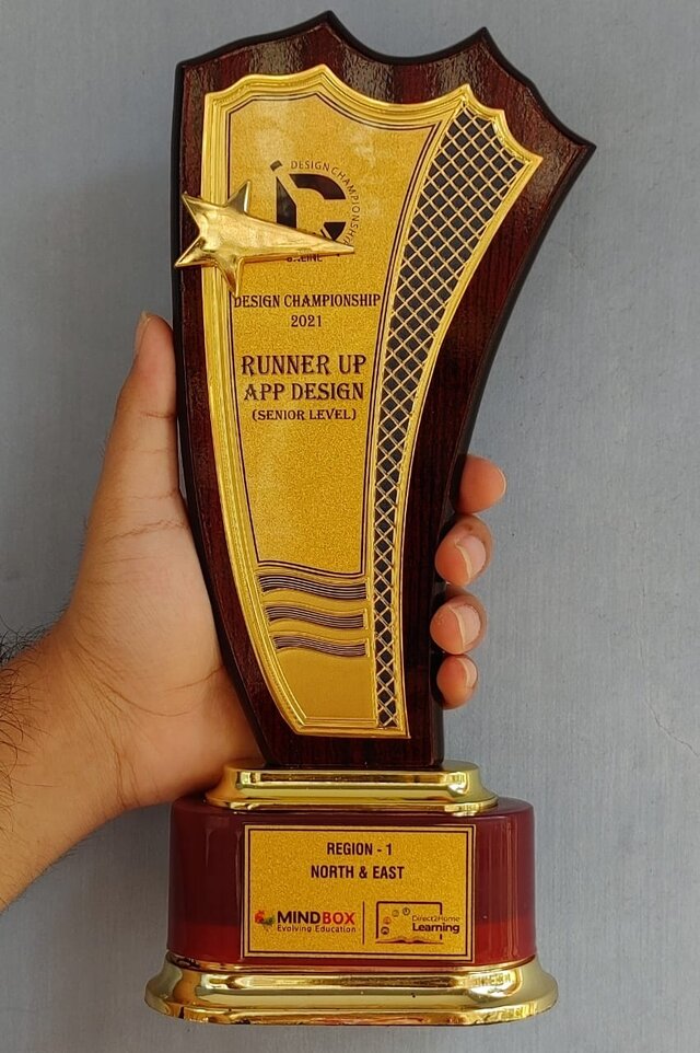 Design Chamionship India runner-up trophy