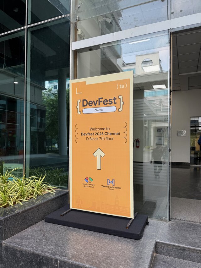 Banner and directions to venue