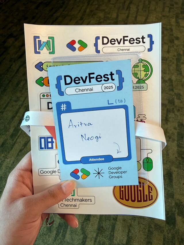 Aritra Neogi attending DevFest Chennai 2025 as a professional